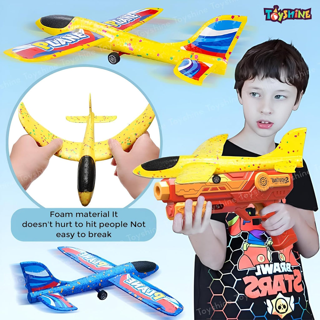3 In 1 Plane Launcher Toys | Plane, Foam Darts And Foam Ball Shooter
